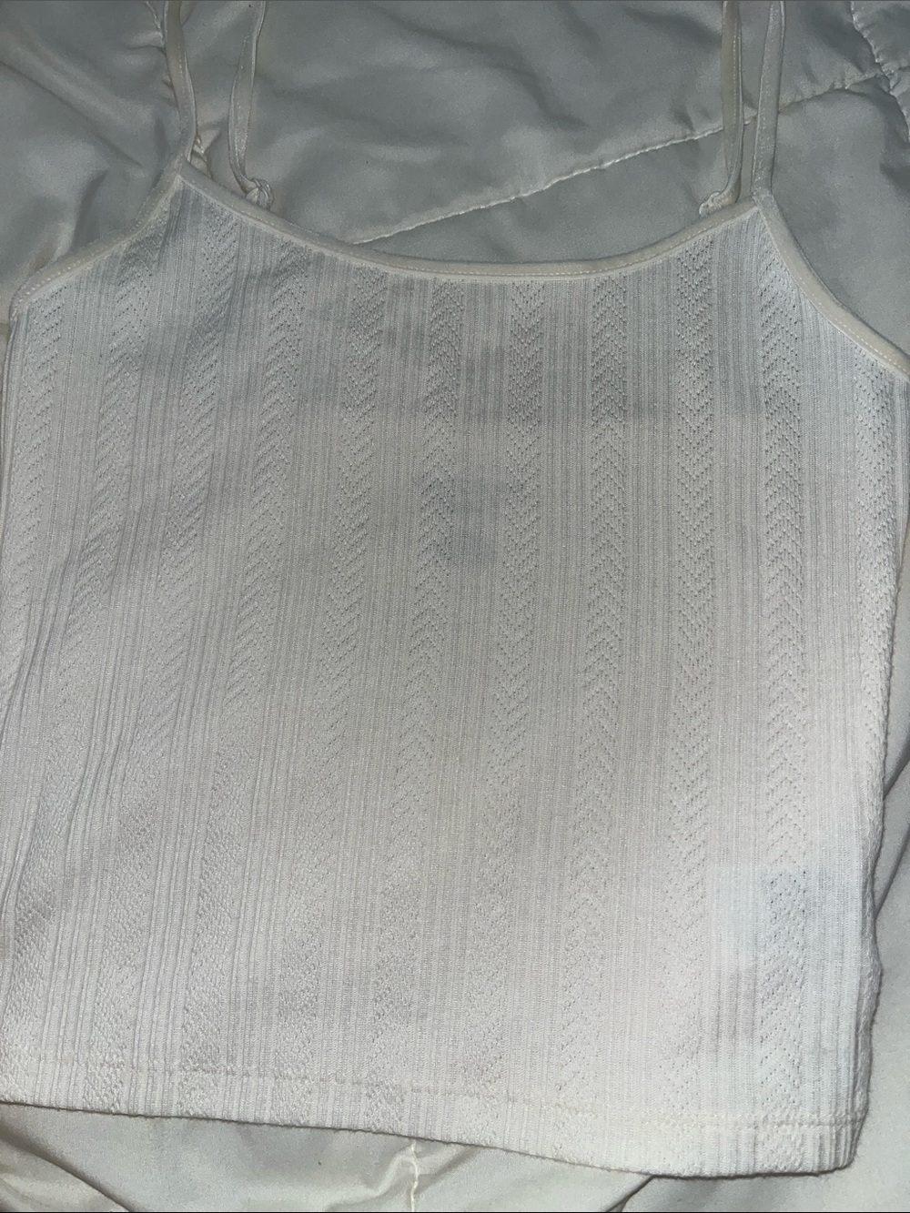 American Eagle Outfitters White Knit Striped Cami